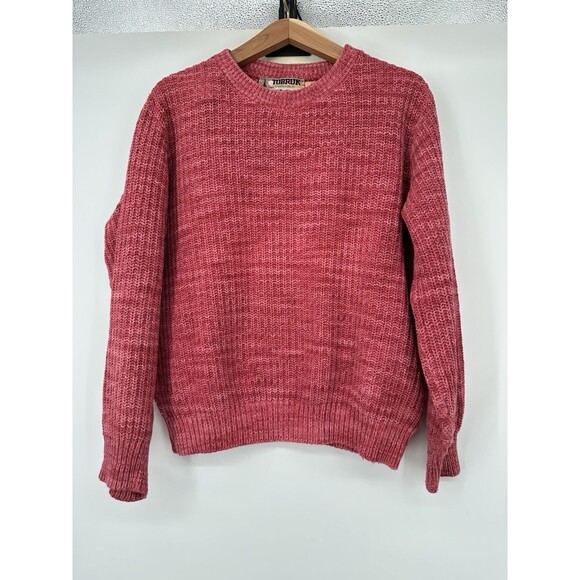 VTG TOBRUK Sweater Mens M Crew Neck Cotton cottage core Fisherman terracota - Picture 2 of 8